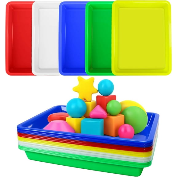 YEAHIBABY Strong Wear Resistant Plastic Art Trays, Assorted Colors, Perfect for Crafts