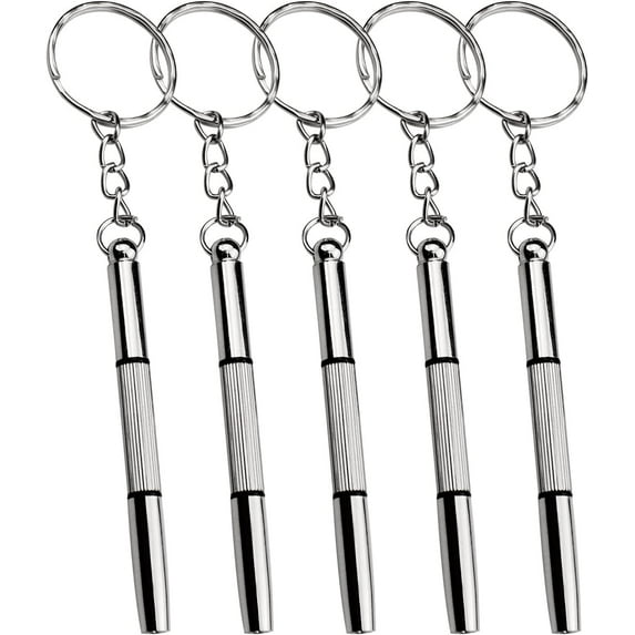 5Pcs Multifunction Eyeglass Screwdriver Mini 3 In 1 Sunglass Watch Repair Kit With Keychain Precision Glasses For Frames Jewellery Watches