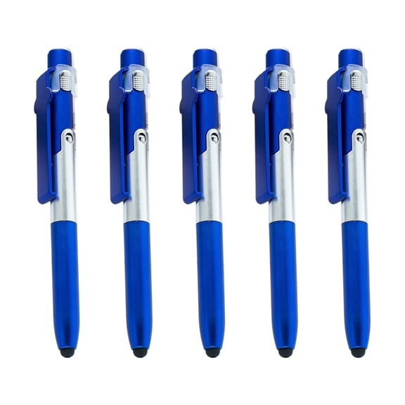 5Pcs Multipurpose Ballpoint Pen with Pen, Led Light, Foldable Phone Holder, Business Gift Pen for Office Staff