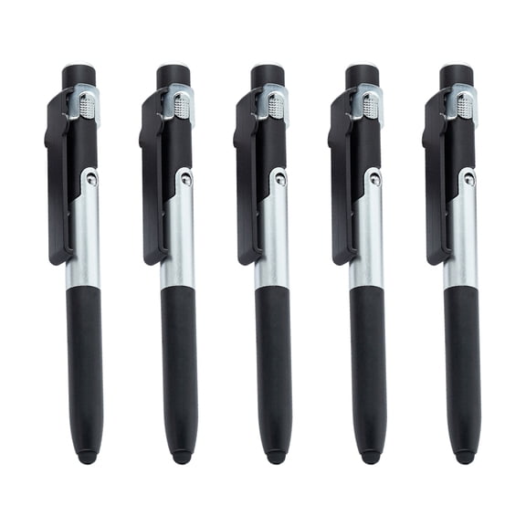 5Pcs Multipurpose Ballpoint Pen with Pen, Led Light, Foldable Phone Holder, Business Gift Pen for Office Staff