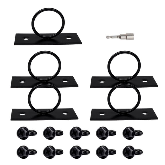 5Pcs Multipurpose Black Hanging Hook Modern Black Rings Rope Wall Mounted Hook for Hanging Accessories