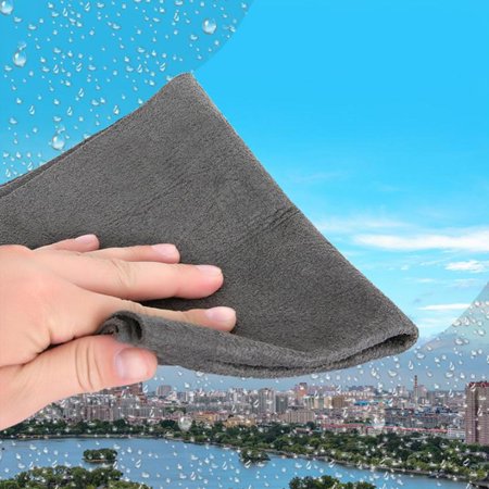 5Pcs Multipurpose Microfiber Cleaning Cloth Dust Removal Highly Absorbent Scratchproof Cleaning Towels for Metal kitchen Window Car Gray 30cmx30cm