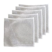 5Pcs Multipurpose Wire Dishwashing Rags for Wet and Dry Double Stainless Steel Scrubber Stainless Steel Scrubber Pads - Square 7.87x7.87 Inch