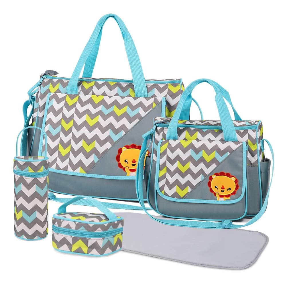 5Pcs Mummy Bag for Baby Feeding Bottle Food Diaper Bag Large Capacity