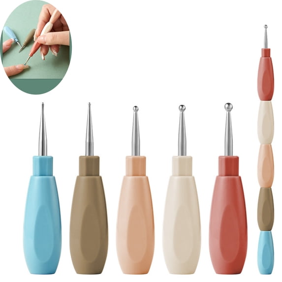 5Pcs Nail Art Dotting Pens, Nail Painting Tools, Stainless Steel Ball Tips Spliceable Nail Pickup Drawing Tools, Rhinestone Picker Dotting Lining Pen for DIY Manicure Home & Salon Nail Art Decor