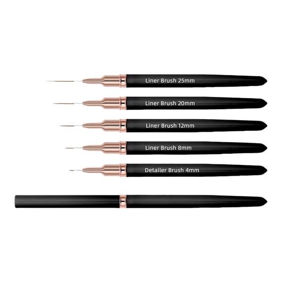 5Pcs Nail Art Liner Brushes Nail Art Pens for Precise Drawing Comfort Grip