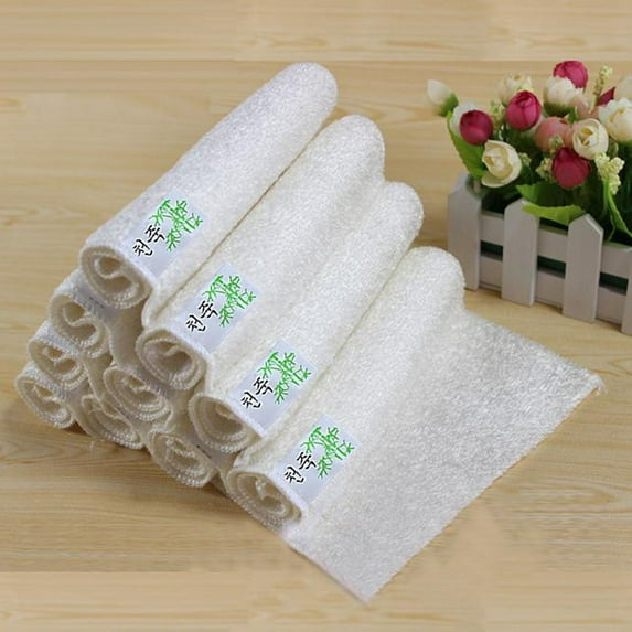 5Pcs Natural Bamboo Fiber Dish Wash Cloth & Towel, Multi-Purpose Kitchen Cleaning Cloths For Dishwashing/Scrubbing, 18X16Cm Size, Super Absorbent, Durable, Reusable, And