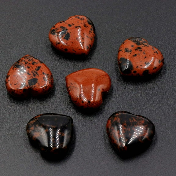 5Pcs Natural Crystal Agate Heart, RRJ Natural Crystal Agate Heart Stone, 20mm Heart-Shaped Polished Agate Crystal, Bare Stone Without Holes for DIY Crafts, Valentine's Day Gift, Home Office Desk