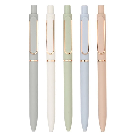 5Pcs Neutral Pen 0.5mm Point with Press Designs Retractable Writing Tool Fast Drying Ergonomic Grip For Office Tasks