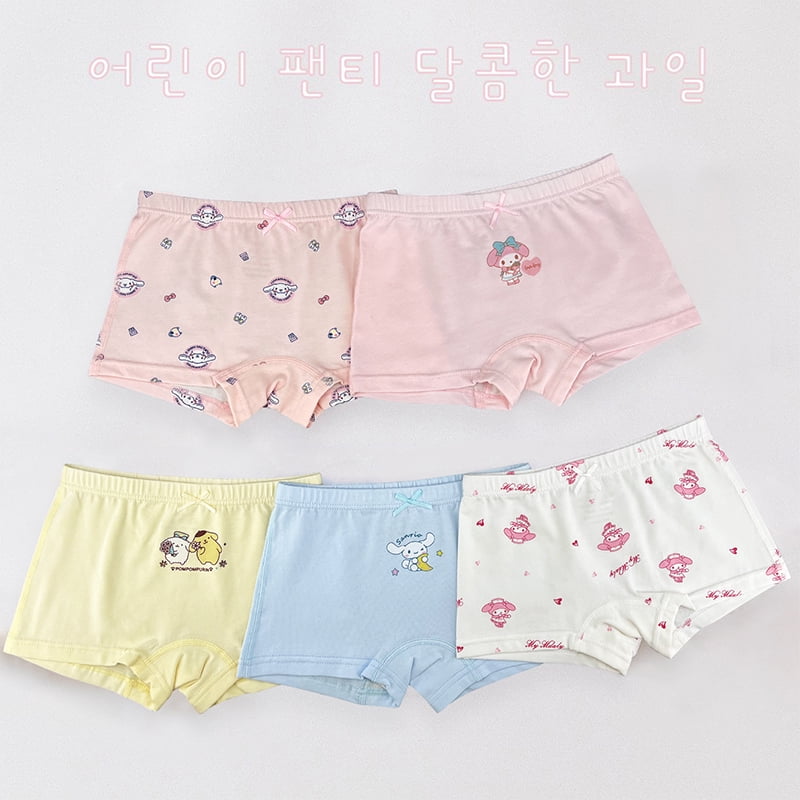 5Pcs New 2024 Sanrio My Melody Panties Girls Kawaii Anime Kids Clothes
