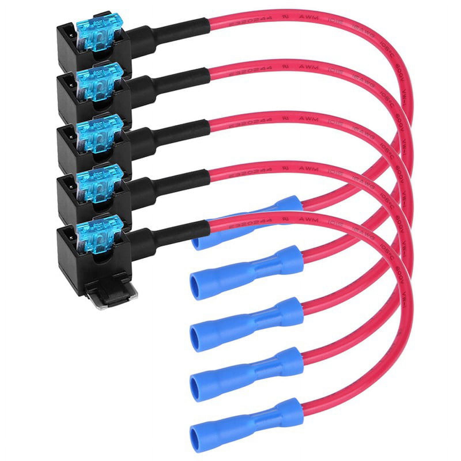 5Pcs New Circuit Fuse Tap Adapter 15A Micro Mini Blade Fuse Holder For