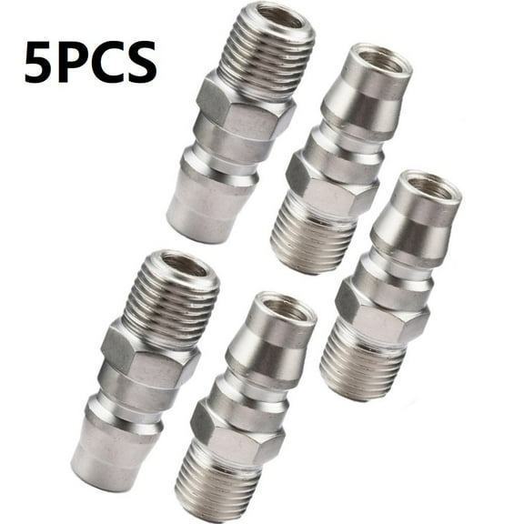 5Pcs Nitto Male Coupling Air Fitting With 1/4Inch Male Thread Air Compressor Adapter Male Coupler For Nitto Style Coupling