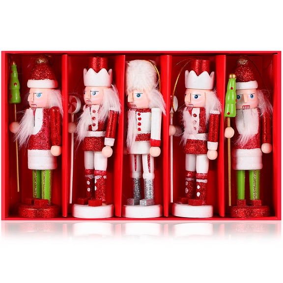 FRCOLOR Nutcracker Table Decor Nutcracker Figures Assorted Color 5 Pcs