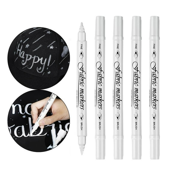 5Pcs Oily White Marker Pen DIY Water Base Waterproof Graffiti Pens Permanent Paint Pen Drawing Garment Painting Fabric Writing