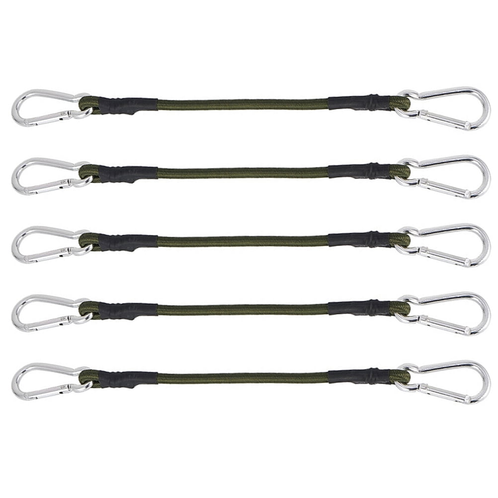 5Pcs Outdoor Elastic Bungee Rope Heavy Duty Bungee Cord with Carabiner Hook for Load