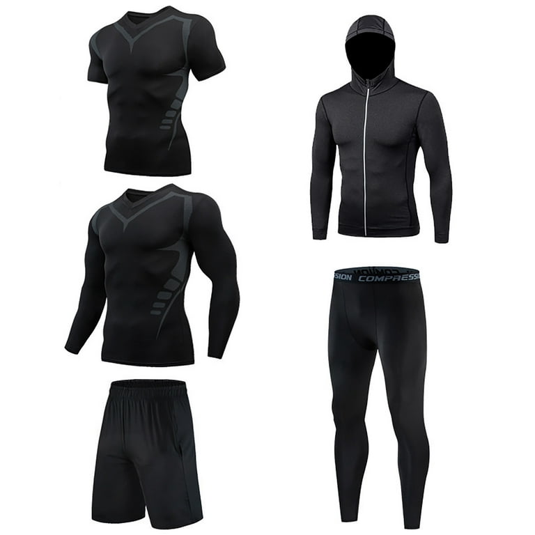 Gym Fitness Sport Wear Men Set 5 pcs/sets Sport Clothes Men
