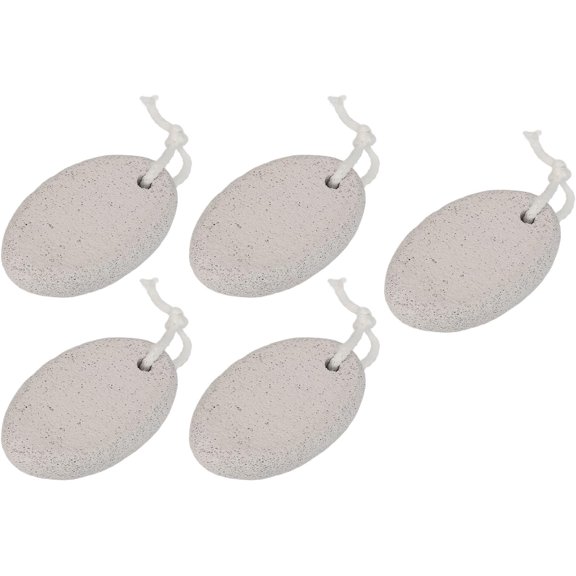 5Pcs Oval Pumice Stone , Natural Volcanic Rock Foot Scrubber Exfoliating Pedicure Tool,Natural Stone Foot Rasp Pumice, for Feet Foot Dead Skin Remover Lanyard Easy to Store