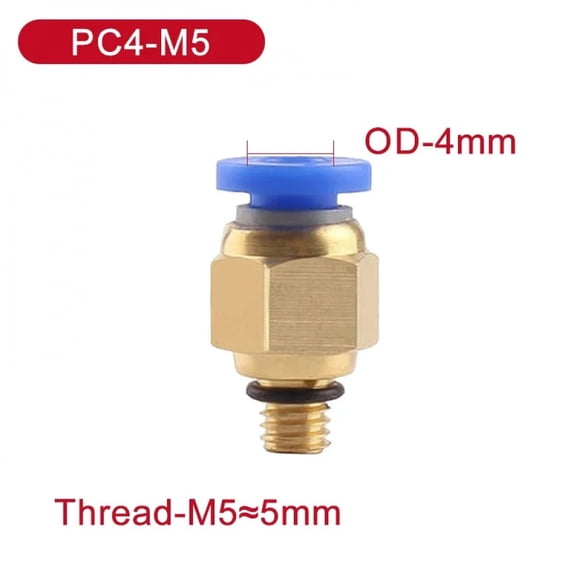 5Pcs PC 4mm/6mm/8mm/10mm/12mm M5 Thread Hose Fittings Pipe Quick Connectors PC Pneumatic Air Connector Fitting