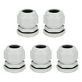 thumbnail image 1 of 5Pcs PG21 Cable Gland Waterproof Joint Adjustable White for 9mm-16mm Dia Wire, 1 of 4