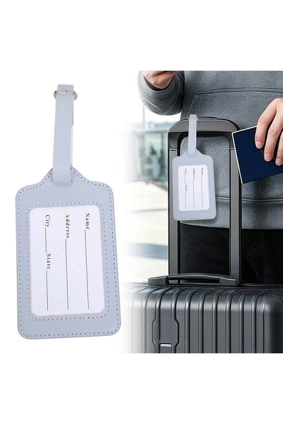 5Pcs PU Leather Luggage Tags with Full Privacy Flap, Waterproof ID Labels with Adjustable Strap & Metal Buckle, Anti-Lost Suitcase Tags for Cruise, Air Travel, Backpacks & Golf Bags