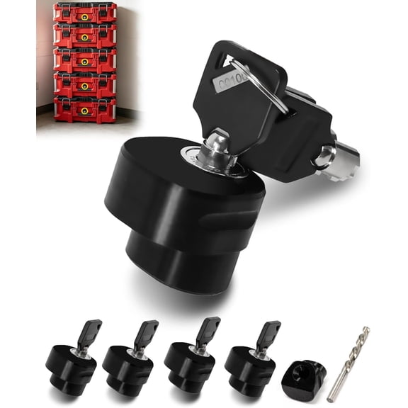 5Pcs Packout Lock, Secure Lock Fit for Mil.Waukee Packout 48-22-8425, 48-22-8424, 48-22-8440, 48-22-8045, 48-22-8430, 48-22-8435, 48-22-8432, Upgraded Anti-Theft Features