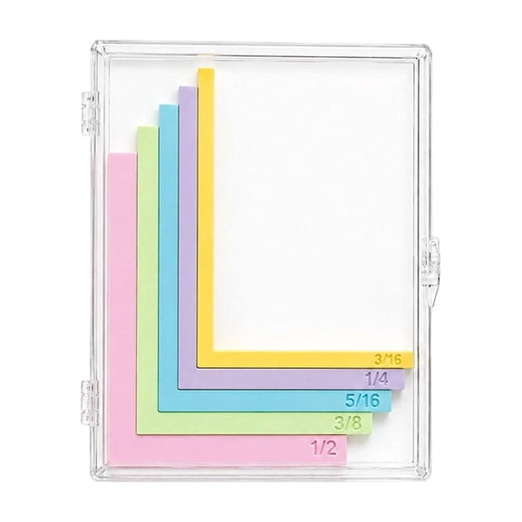 5Pcs Paper Crafting Alignment Guides with Storage Case,Precision Layering & Matting Spacers for DIY Card Making and Scrapbooking,Color-Coded Tools with Size Tabs,3/16 to 1/2 Inch(Multicolor,5.9x3.9")