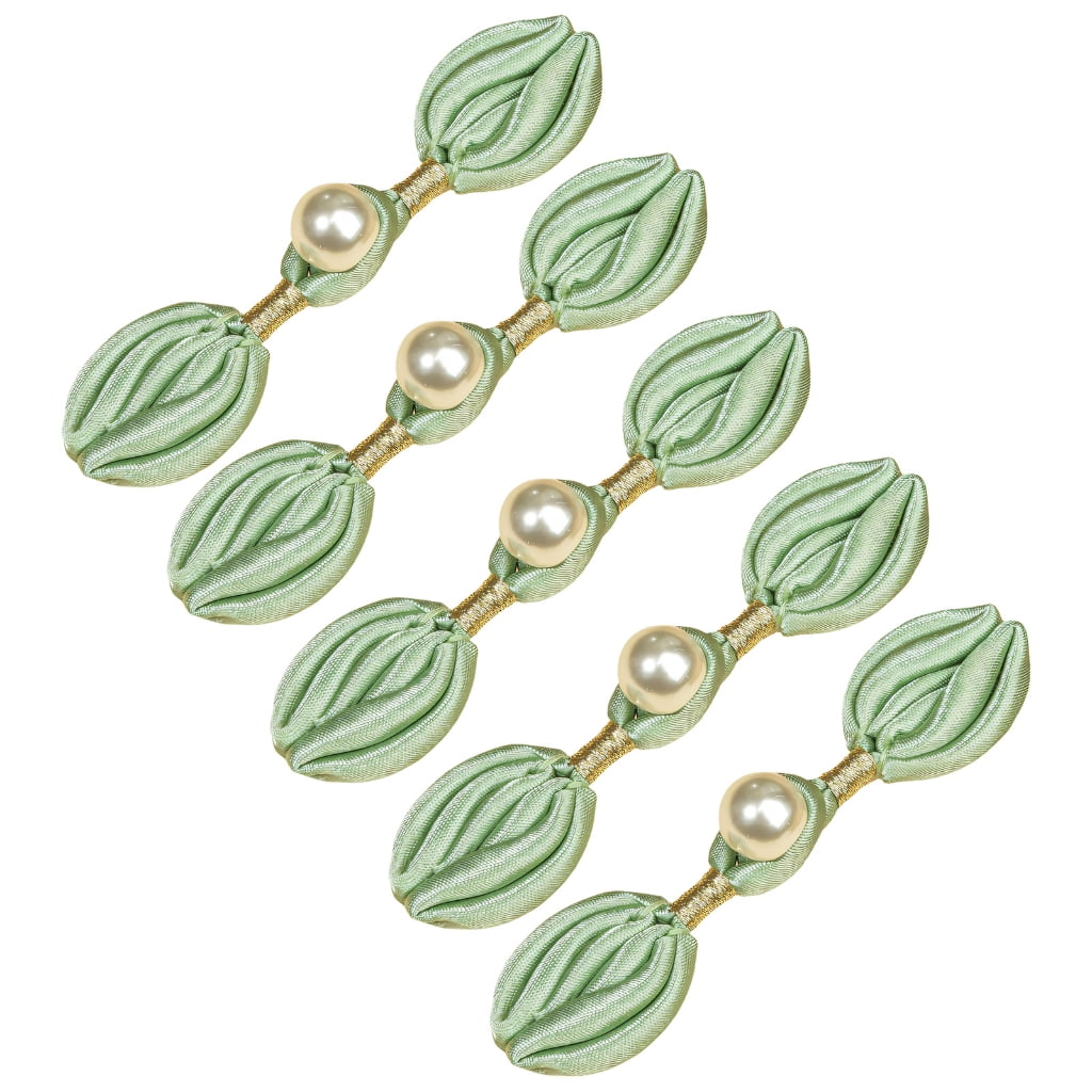 5Pcs Pearls Embellished Cheongsam Button Chinese Knot Button Closure ...