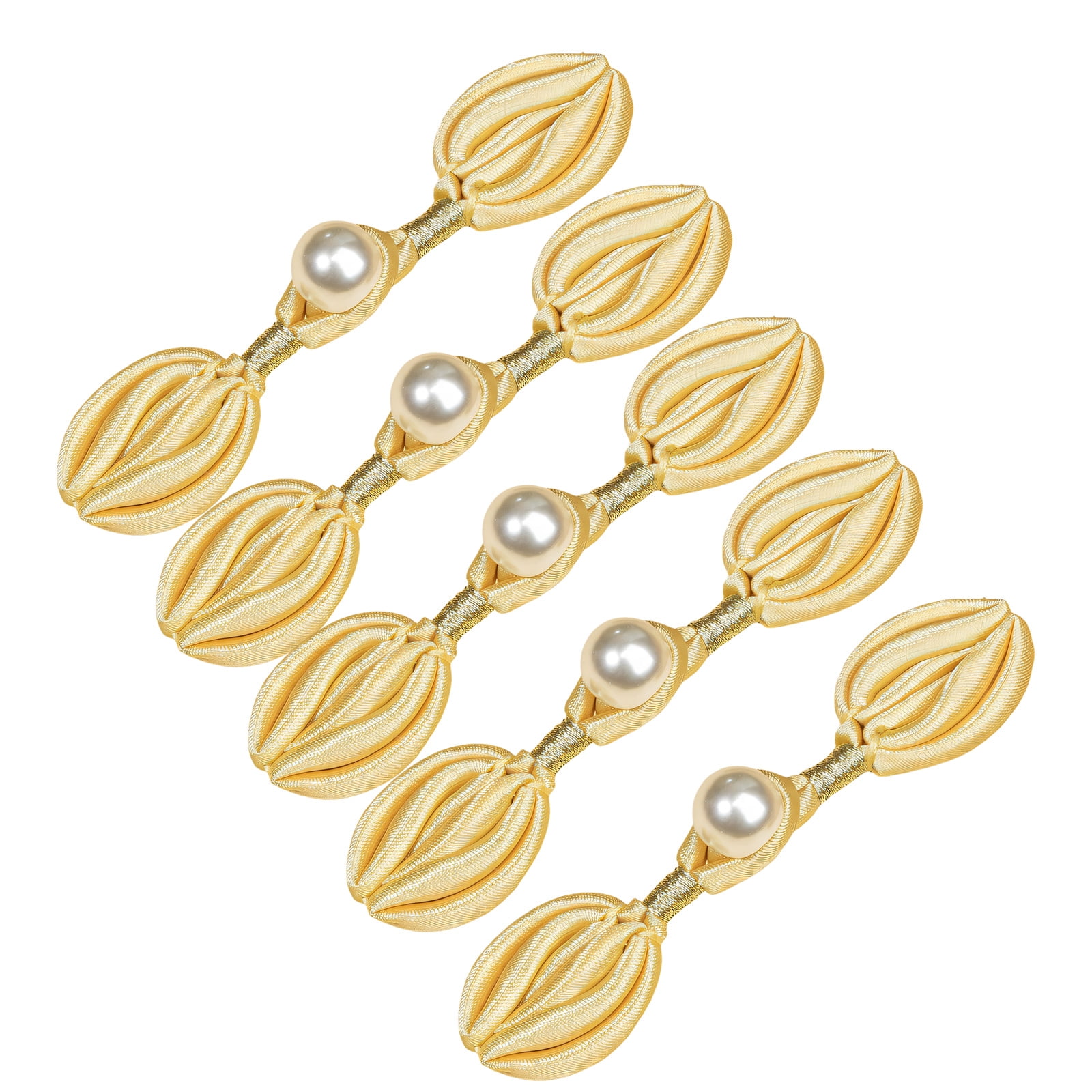 5Pcs Pearls Embellished Chinese Knot Button Cheongsam Knot Button ...