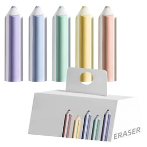 5Pcs Pencil Shaped Eraser Cute Student Correction Stationery