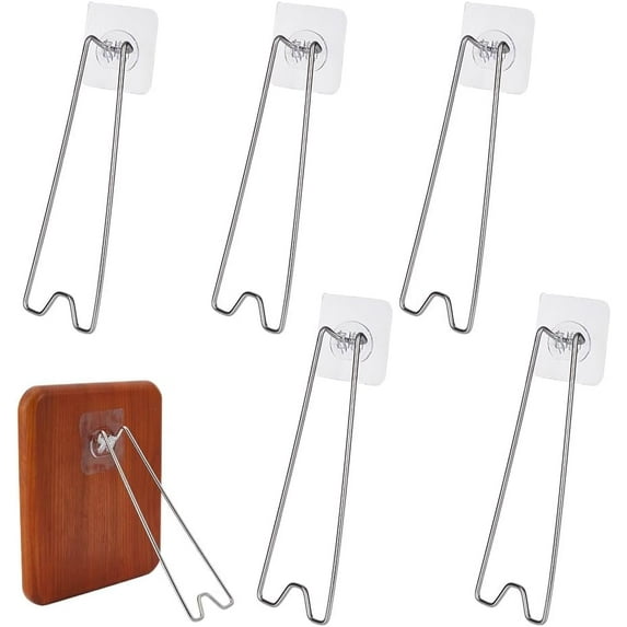 5Pcs Picture Frame Easel Bracket Adjustable Metal Picture Frame Easel Backs Adhesive Easel Back Stainless Steel Adjustable Picture Stand for Picture Frame 7.7x2.6 Inch
