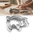 thumbnail image 1 of 5Pcs Pig Cookie Cutters Set, 5 Sizes Stainless Steel Animal Shape Baking Molds for Cookies Concha Cutter Mexican Bread Mold Practical Mexican Baking Supplies (Silver), 1 of 9