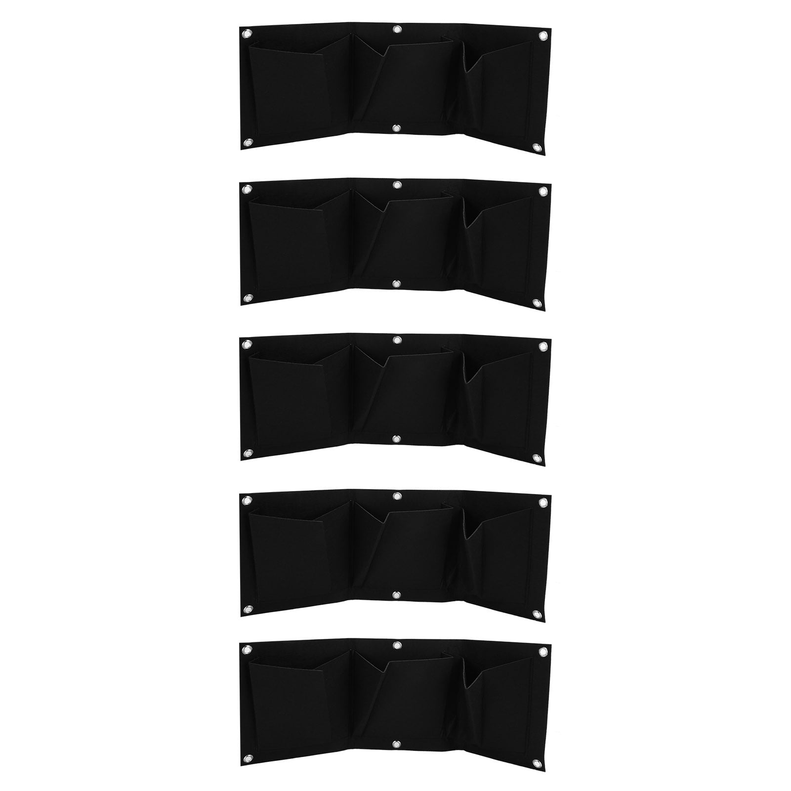 5Pcs Plant Growing Bags Wall Mounted Degradable 3?Pockets Planter