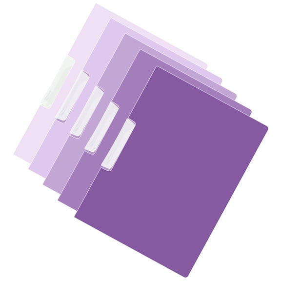 5Pcs Plastic Binder Paper Protector File Organizers with Side Opening, 50 Sheets Capacity File Folders Report Covers Set