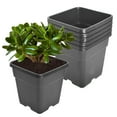 thumbnail image 1 of 5Pcs Plastic Planter Pots, 10 Gallon Black Flower Square Pot for Garden Yad Office with Drainage Hole, 1 of 7
