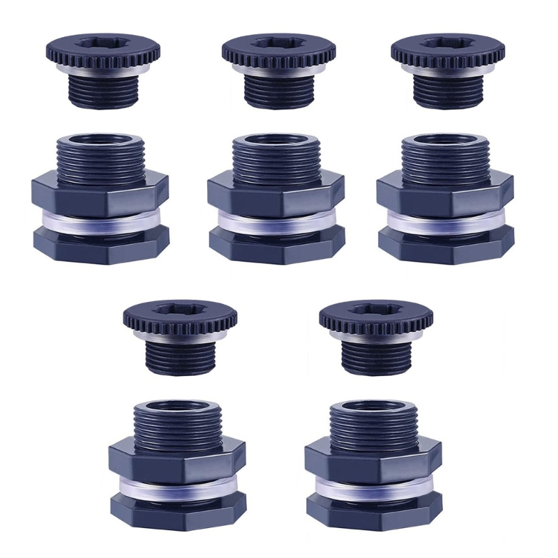 4 Inch Tank Connection 5Pcs Plastic Water Tank Connector 3/4inch Water Tank Joint Bulkhead ...