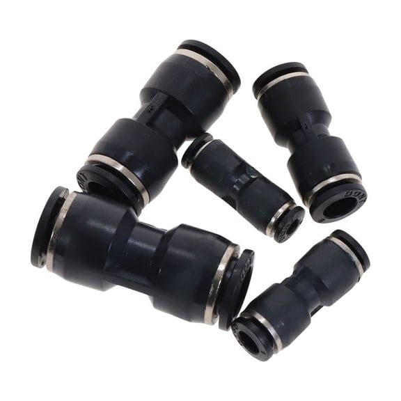 5Pcs Pneumatic Fitting Black Tube Connector Fittings Air Quick Water Pipe Push In Hose Quick Couping 4mm 6mm 8mm 10mm 12mm