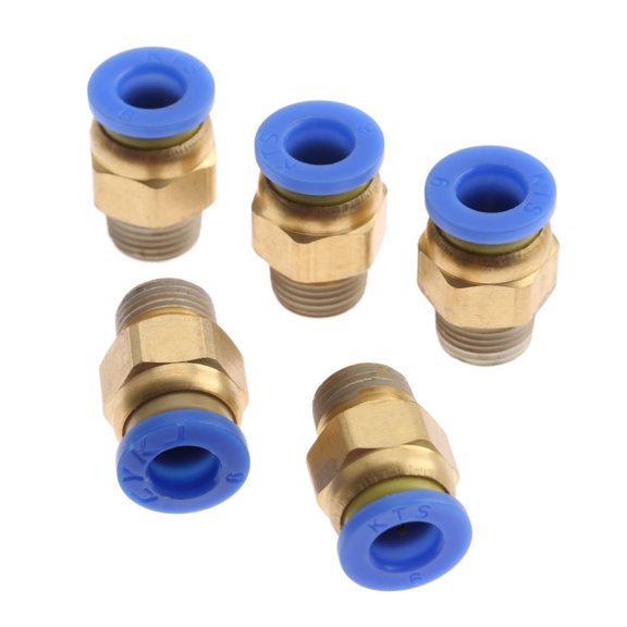 5Pcs Pneumatic Fittings Quick Push In Connector 1/8'' 1/4'' 3/8'' 1/2'' M5 Male Thread-4 6 8 10mm Air Tube Straight Connection