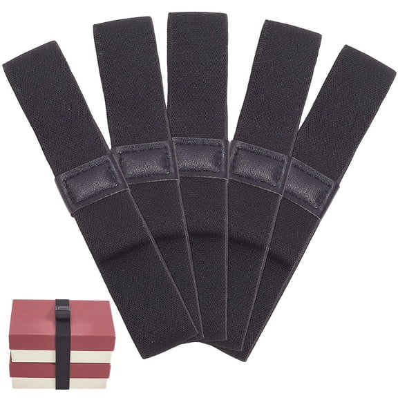 5Pcs Polyester Box Bento Fixing Straps Adjustable Lunch Box Strap Black 240x20mm for making