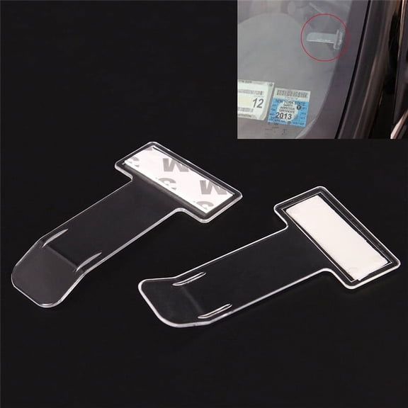 5Pcs Portable Car Windscreen Parking Ticket Clear Permit Holder Clip StickerWL