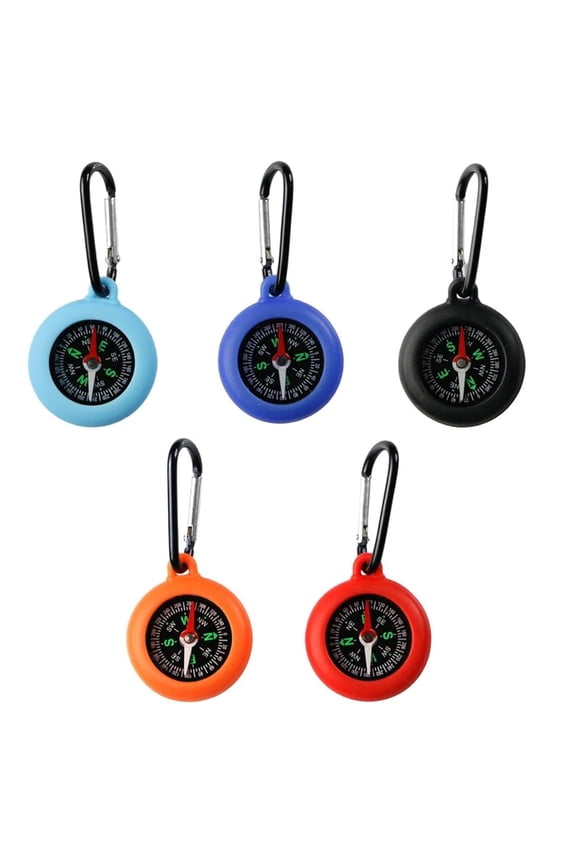 5Pcs Camping Hiking Pocket Compasses Small Keychain Compasses Mountaineering Compasses Pointer Navigation Outdoor Tool