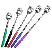 5Pcs Portable Telescopic Back Scratcher Stainless Steel Bear Claw Rubber Handle Relieve Body Itching