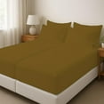 thumbnail image 1 of 5Pcs Premium 100% Egyptian Cotton Sheets Split King Sheets for Adjustable Beds 800 Thread Count 100% Egyptian Cotton, 12" Deep Pocket Adjustable Bed Sheets, Taupe Stripe, 1 of 7