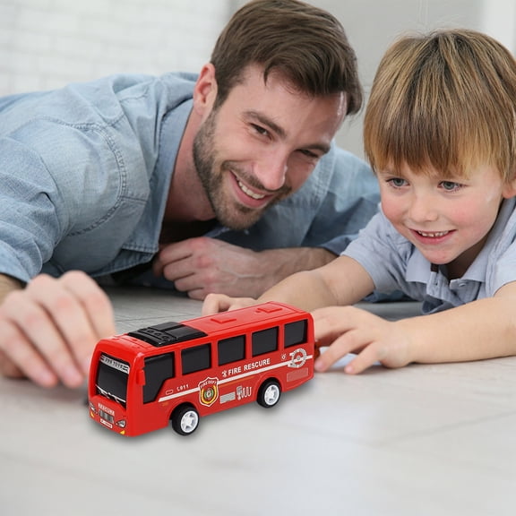 5Pcs Pull Back Toy Bus, Yannianjz Pull Back Toy Bus, Realistic Friction Powered Vehicle, Durable Plastic Car Toy ForKidsIndoor Play Imaginative Adventure