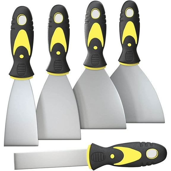 5Pcs Putty Knife, Set, 1" 2" 3" 4" 5" Scraper, Spackle Knife, Paint Scraper, Scraper Tool, No Rusting, Perfect For Repairing Drywall, Removing Wallpaper, Mud, Plaster Scraping