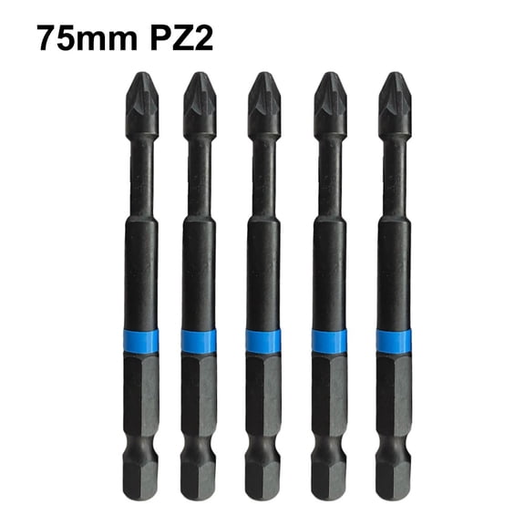 5Pcs Pz1 Pz2 Pz3 Screwdriver Bits 75Mm Pozidriv Set 1/4 Inch Hex Shank Magnetic Pz2