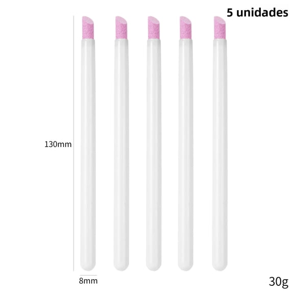 5Pcs Quartz Pen for Nails and Cuticles Dead Skin Remover for Natural Nails Manicure Tool with ABS Plastic Tool Holder - Perfect Valentine's Day Gift for Her