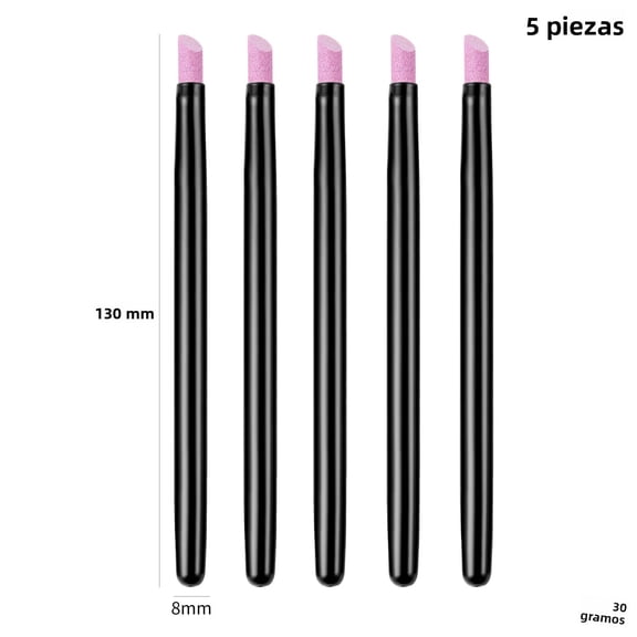 5Pcs Quartz Pen for Nails and Cuticles Dead Skin Remover for Natural Nails Manicure Tool with ABS Plastic Tool Holder - Perfect Valentine's Day Gift for Her