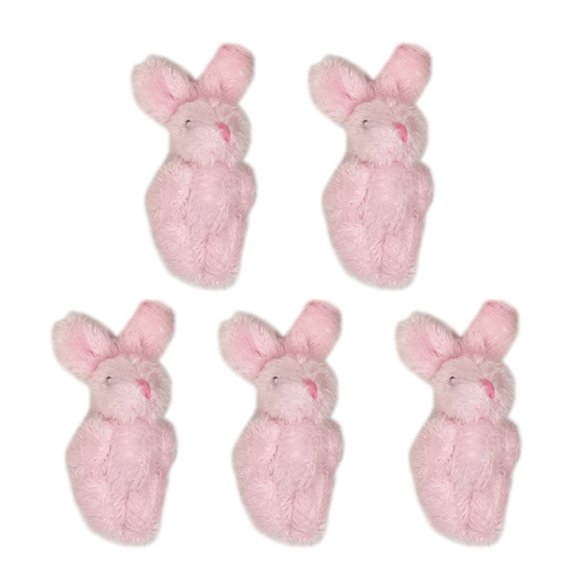 5Pcs Rabbits Pendant Plush Rabbits Plush Stuffed Rabbits Keychain Bouquet Toy For Ornaments Activity Gifts