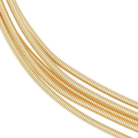5Pcs Rack Plating Copper French Wire Gimp Wire for DIY Accessories Jewelry Making Real 18K Gold Plated 200x1.6mm