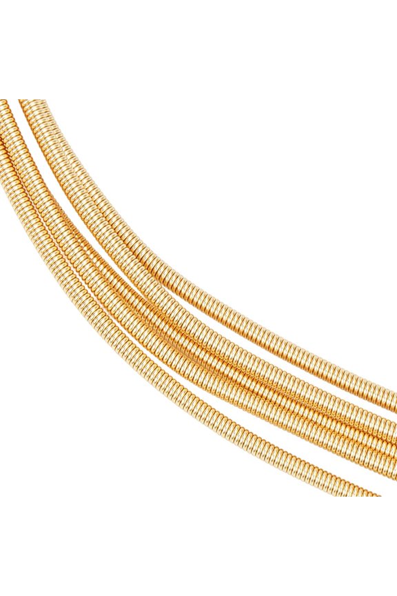 5Pcs Rack Plating Copper French Wire Gimp Wire for DIY Accessories Jewelry Making Real 18K Gold Plated 200x1.6mm